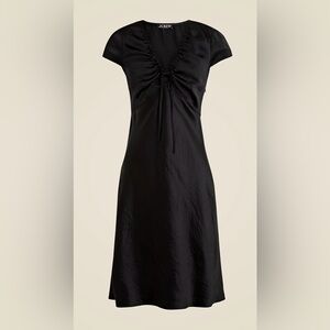 J crew Short-sleeve slip dress in textured satin